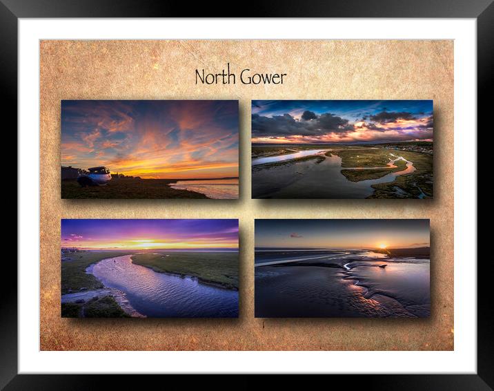 The North Gower Coast Framed Mounted Print by Leighton Collins