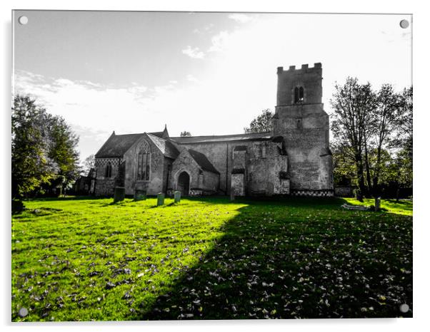 The Serene Parish Church of Hadstock Acrylic by Simon Hill