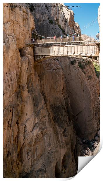  Caminito Del Rey Bridge Print by Jo Sowden