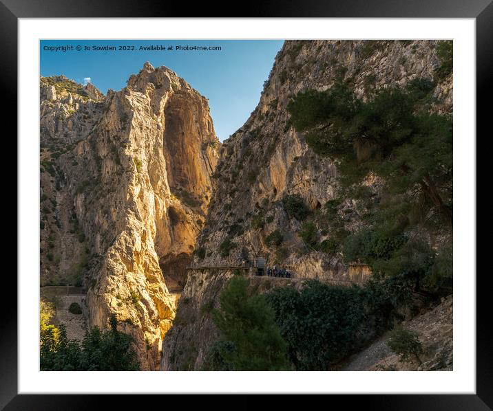 Sunlit Caminito Del Rey Gorge Framed Mounted Print by Jo Sowden
