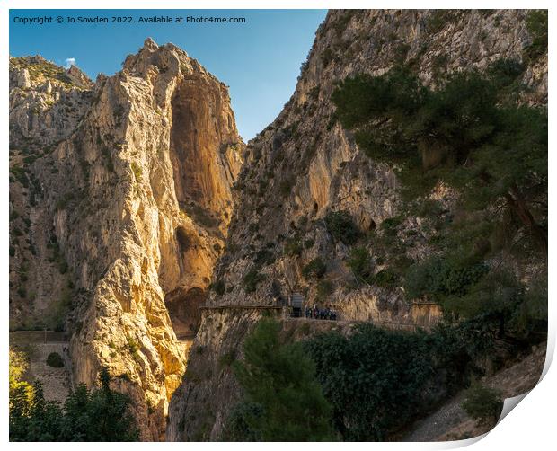 Sunlit Caminito Del Rey Gorge Print by Jo Sowden