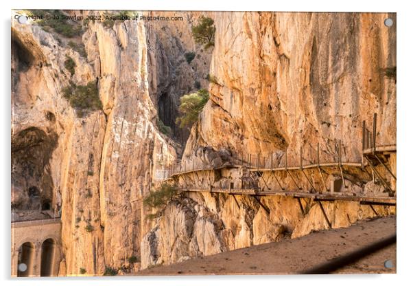  Caminito Del Rey Gorge, Spain Acrylic by Jo Sowden