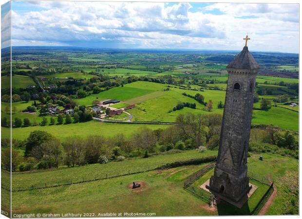 Tyndale Monument, Nibley, Cotswolds Canvas Print by Graham Lathbury