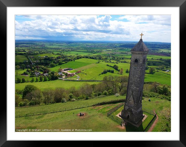 Tyndale Monument, Nibley, Cotswolds Framed Mounted Print by Graham Lathbury