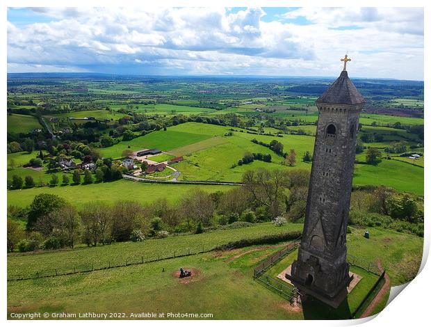 Tyndale Monument, Nibley, Cotswolds Print by Graham Lathbury