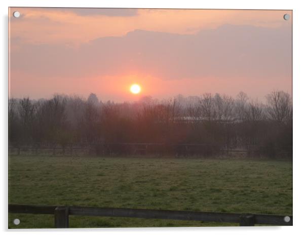 Majestic Sunrise Landscape at Linton Acrylic by Simon Hill