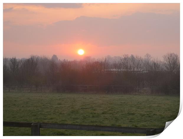 Majestic Sunrise Landscape at Linton Print by Simon Hill