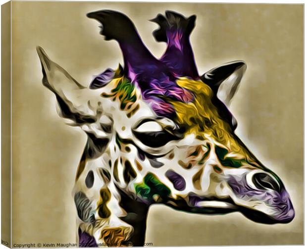 Majestic Giraffe in Art Deco Style Canvas Print by Kevin Maughan