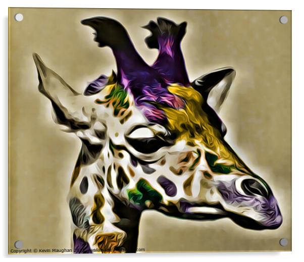 Majestic Giraffe in Art Deco Style Acrylic by Kevin Maughan