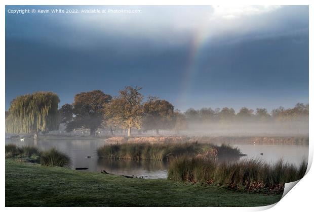 Rainbow magic in Surrey Print by Kevin White