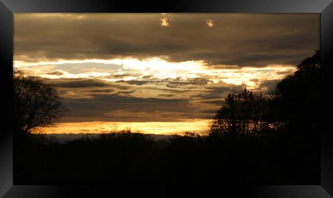 Sunset Over Jesmond Dene Framed Print by Richard Fairbairn