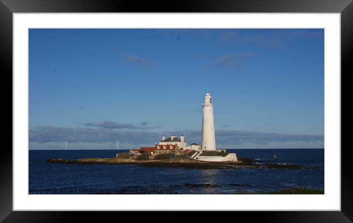 St Mary's Lighthouse, Framed Mounted Print by Richard Fairbairn