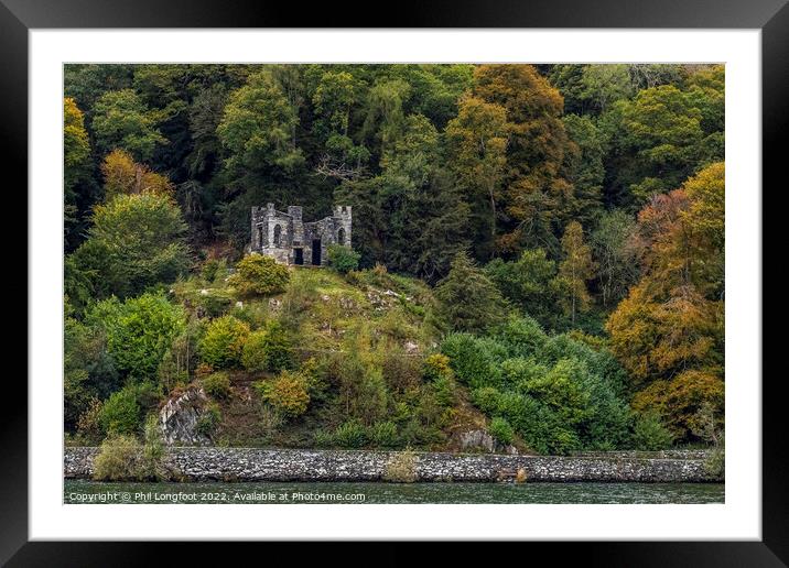 Old Fort on the Autumnal shore of Lake Windermere Framed Mounted Print by Phil Longfoot
