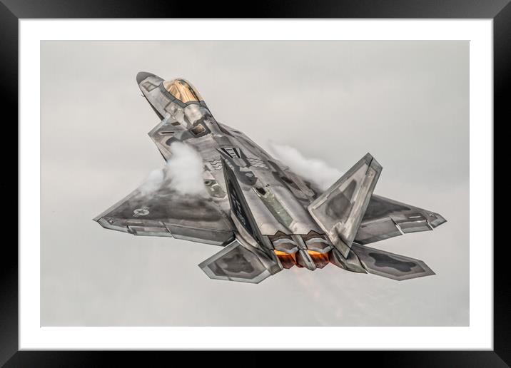 F22 Raptor Take Off Framed Mounted Print by J Biggadike