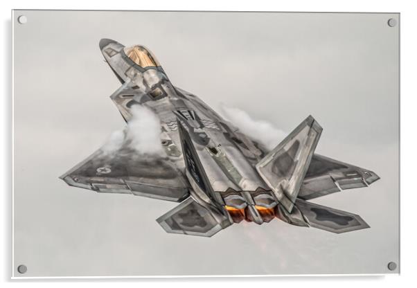 F22 Raptor Take Off Acrylic by J Biggadike