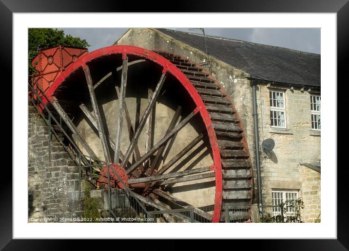 Foster Beck Water Mill  With it's Original Wooden Water Wheel. Framed Mounted Print by Steve Gill