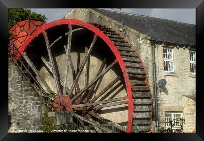 Foster Beck Water Mill  With it's Original Wooden Water Wheel. Framed Print by Steve Gill