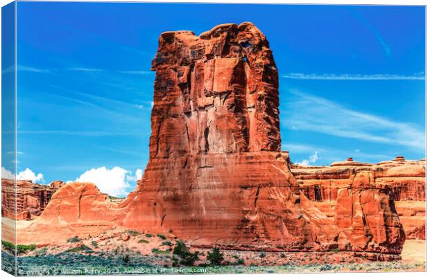 Sheep Rock Formation Canyon Arches National Park Moab Utah  Canvas Print by William Perry