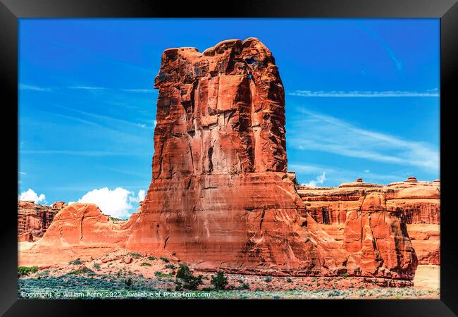 Sheep Rock Formation Canyon Arches National Park Moab Utah  Framed Print by William Perry