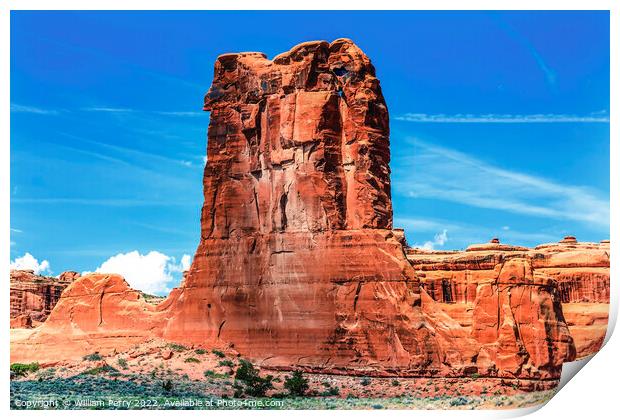Sheep Rock Formation Canyon Arches National Park Moab Utah  Print by William Perry
