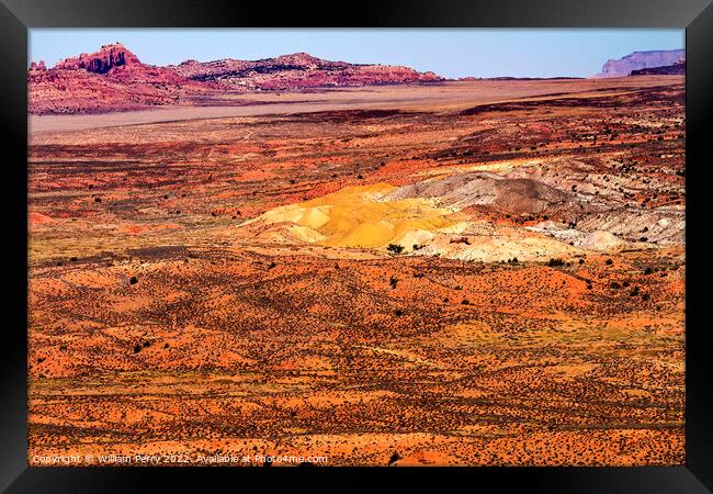 Painted Desert Arches National Park Moab Utah Framed Print by William Perry