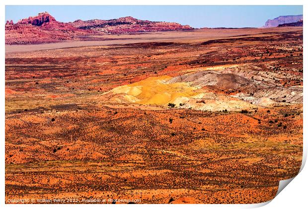 Painted Desert Arches National Park Moab Utah Print by William Perry