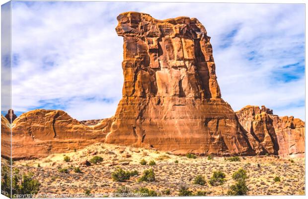 Sheep Rock Formation Canyon Arches National Park Moab Utah Canvas Print by William Perry