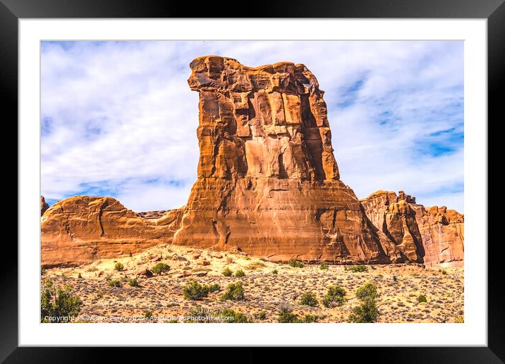 Sheep Rock Formation Canyon Arches National Park Moab Utah Framed Mounted Print by William Perry