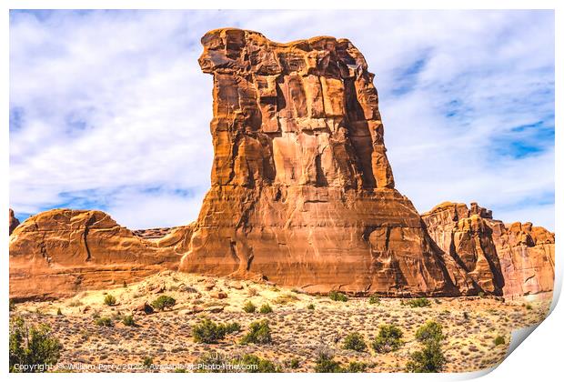 Sheep Rock Formation Canyon Arches National Park Moab Utah Print by William Perry
