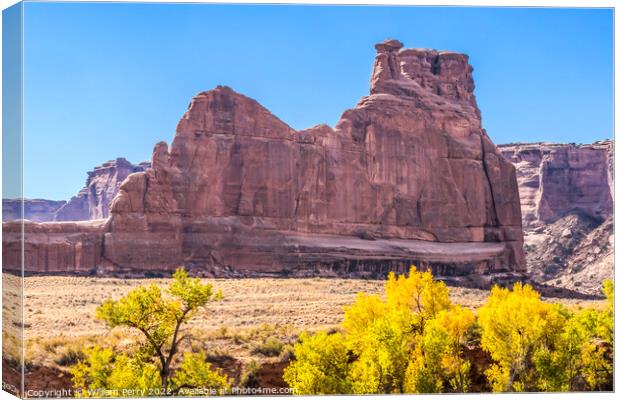 Autumn Tower Babel Rock Formation Arches National Park Moab Utah Canvas Print by William Perry