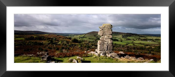 Bowermans nose tor dartmoor national park devon panorama Framed Mounted Print by Sonny Ryse