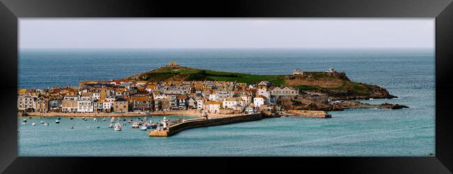 St Ives Harbour Cornwall South West Coast Path Framed Print by Sonny Ryse