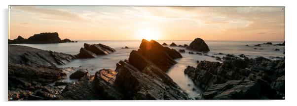 Hartland Quay North Devon south west coast path sunset 2 Acrylic by Sonny Ryse