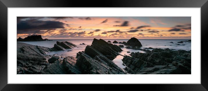 Hartland Quay North Devon south west coast path sunset Framed Mounted Print by Sonny Ryse