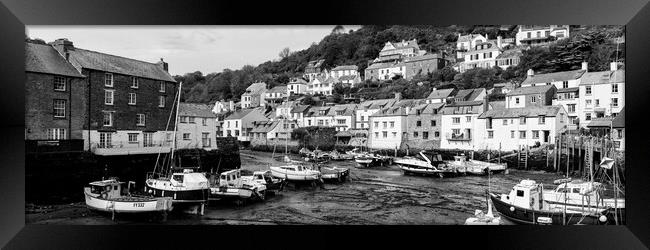 Smugglers Cove Polperro Fishing Harbour Black and White 3 Framed Print by Sonny Ryse