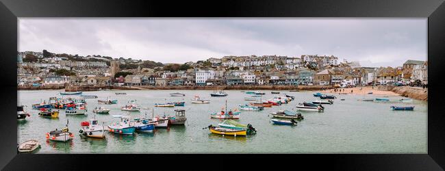 St Ives Fishing Boats and Harbour cornwall Framed Print by Sonny Ryse