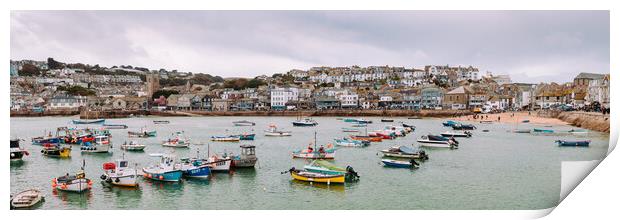 St Ives Fishing Boats and Harbour cornwall Print by Sonny Ryse