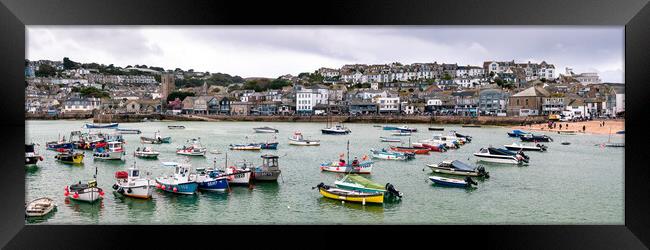 St Ives Fishing Boats and Harbour cornwall 2 Framed Print by Sonny Ryse