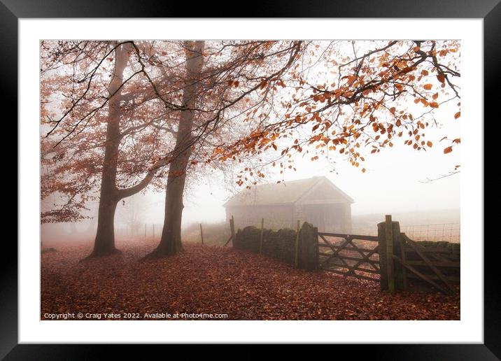 Longshaw Estate Misty Autumnal Morning. Framed Mounted Print by Craig Yates