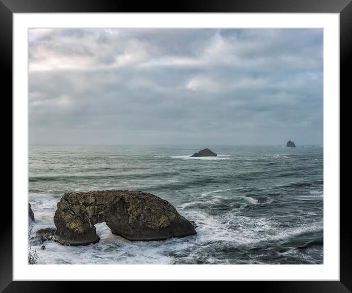 The Arch Rock, Oregon Coast Framed Mounted Print by Belinda Greb