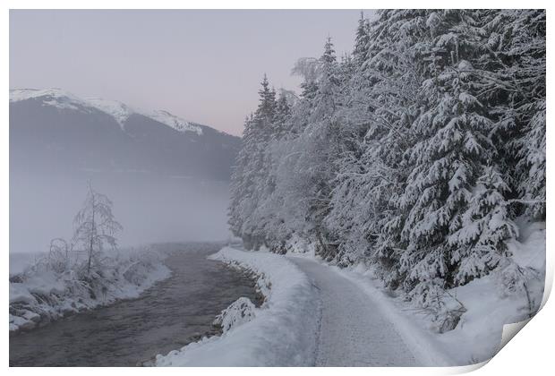 Icy fog in the valley Print by Thomas Schaeffer