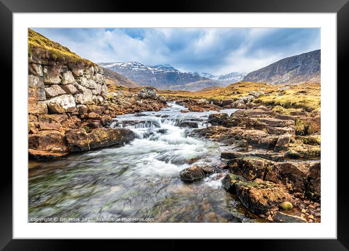  Mountain River, Isle of Harris Framed Mounted Print by Jim Monk