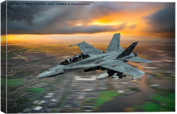 F18 Hornet Canvas Print by Alison Chambers