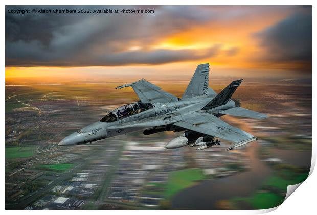 F18 Hornet Print by Alison Chambers