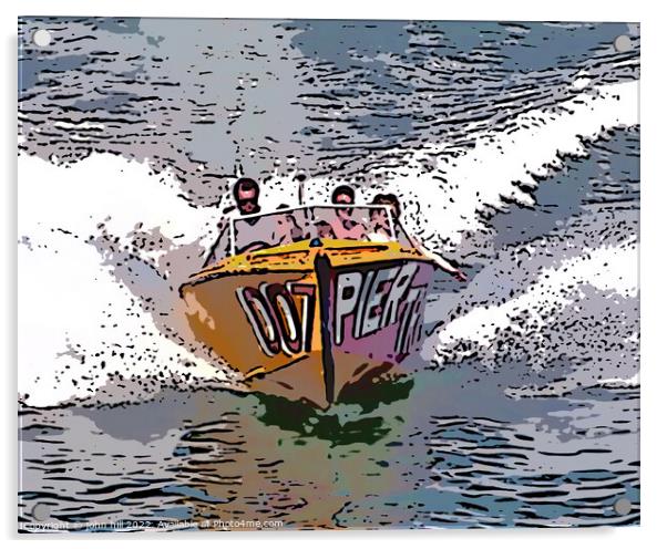 Pleasure Speedboat (Painting effect) Acrylic by john hill