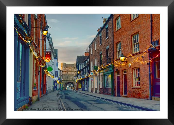 York High Petergate Framed Mounted Print by Alison Chambers