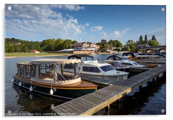 Henley on Thames Moorings Acrylic by Jim Monk