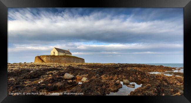 St Cwyfan's Church, Anglesey Framed Print by Jim Monk