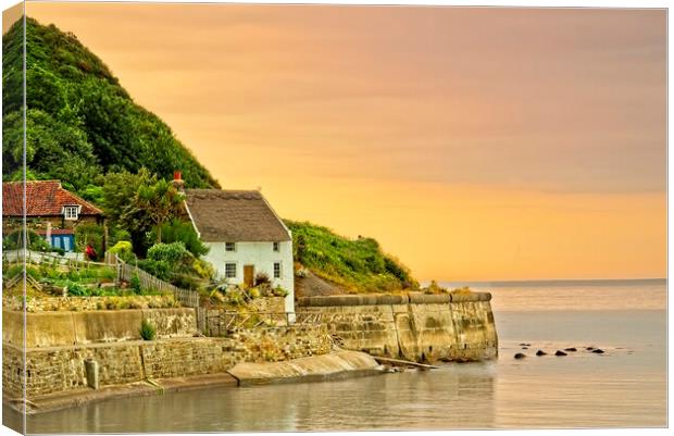 Runswick Bay Cottage Canvas Print by Martyn Arnold