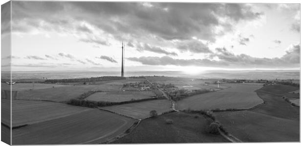 Emley Moor Mast Sunset Canvas Print by Apollo Aerial Photography